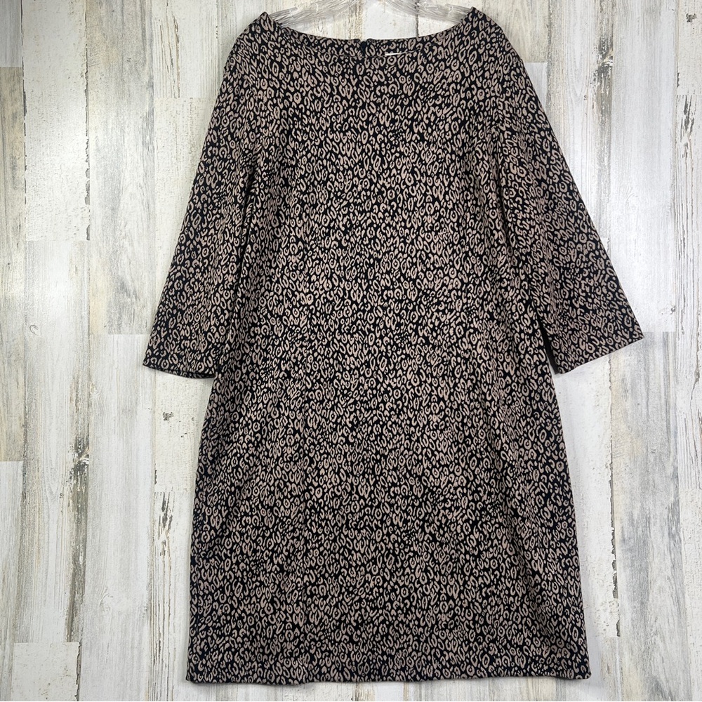 Chico’s So Slimming Leopard Print Knit Dress Size 3 XL Stretch Animal Print Flat